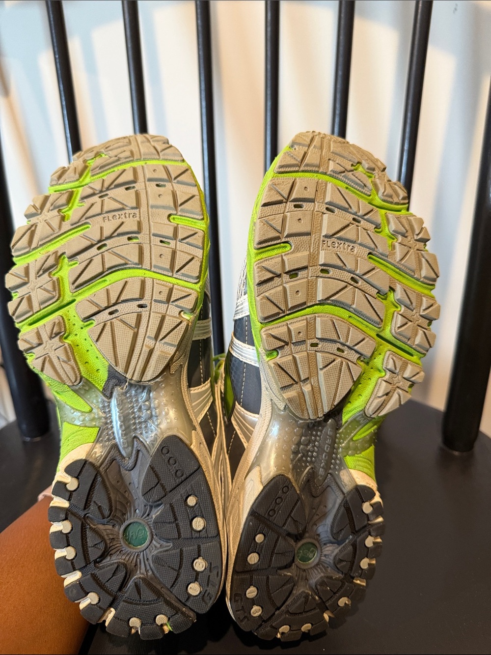 Brooks Women's GTS Adrenaline Neon Green, White, and Gray Running Sneakers - Picture 8 of 12